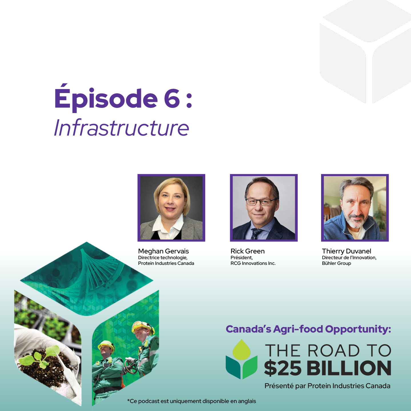 avec Rick Green (RCG Innovations Inc.), Thierry Duvanel (Bühler Group) et Meghan Gervais (ancienne directrice technologie de Protein Industries Canada))